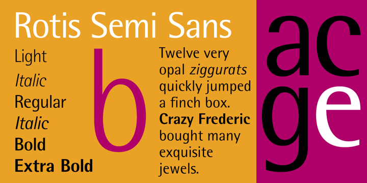 Rotis SemiSans Font preview