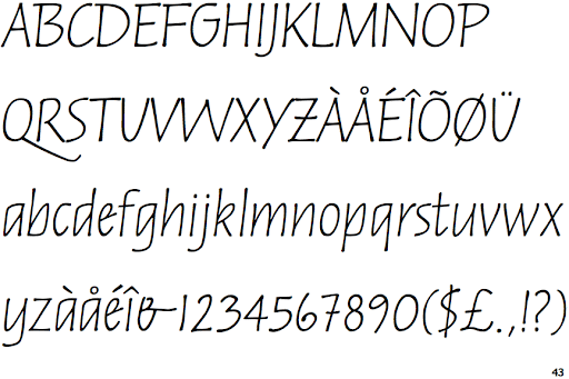 Russell Oblique Informal Font preview