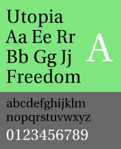 Utopia Font preview