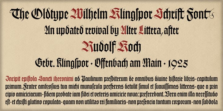 Wilhelm Klingspor Gotisch Font preview