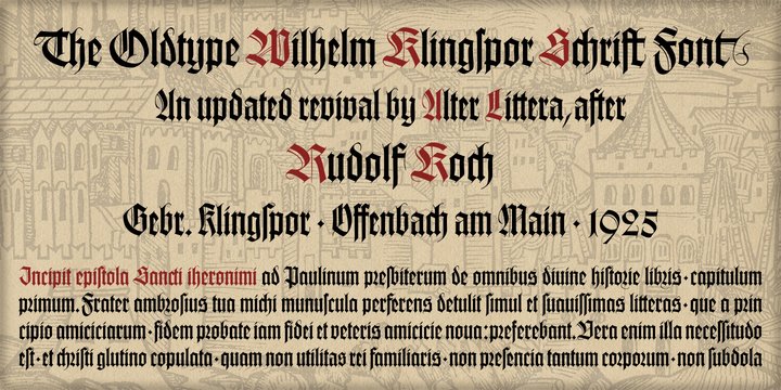 Wilhelm Klingspor Gotisch Regular Font preview