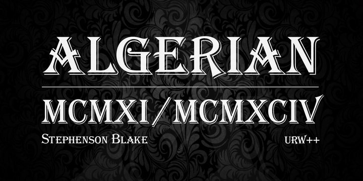 Algerian Condensed Font preview