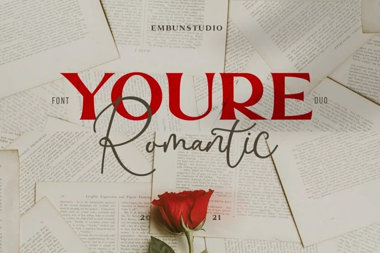 Youre Romantic Script Font preview