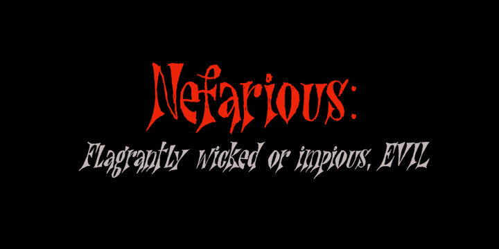 Nefarious Regular Font preview