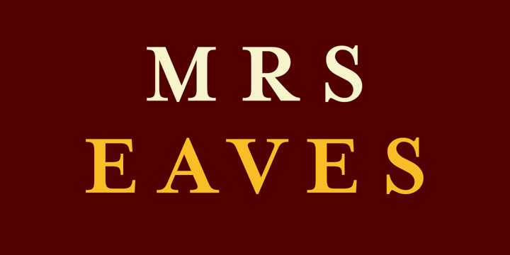 Mrs Eaves Just Light Roman 1 Font preview