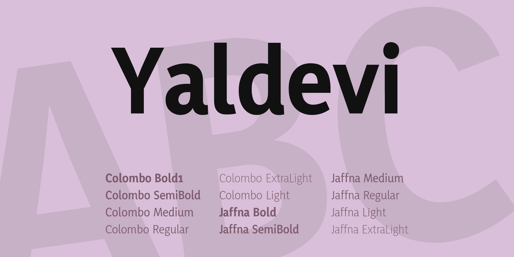 Yaldevi Font preview