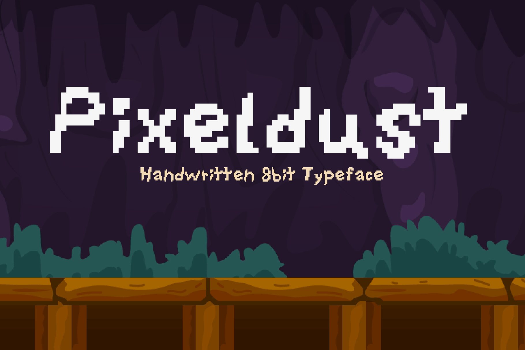 Pixeldust Expanded Font preview