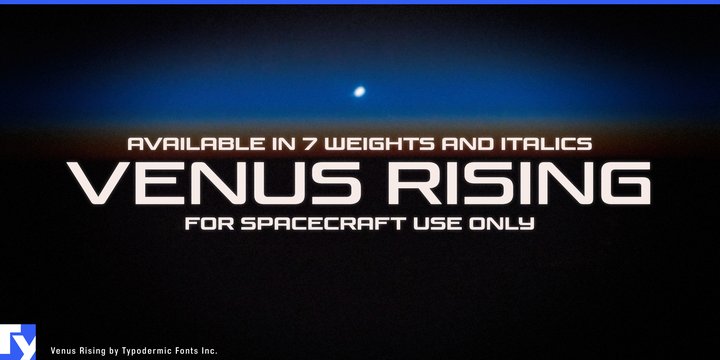 Venus Rising Font preview