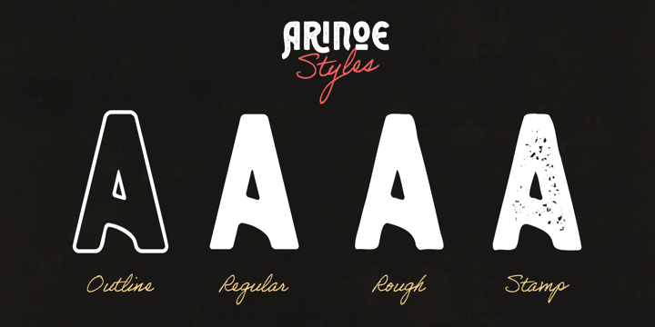 Arinoe Outline Font preview