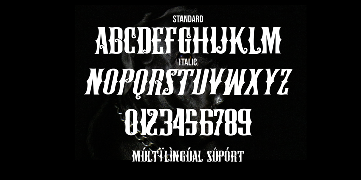 Black Brody Italic Font preview