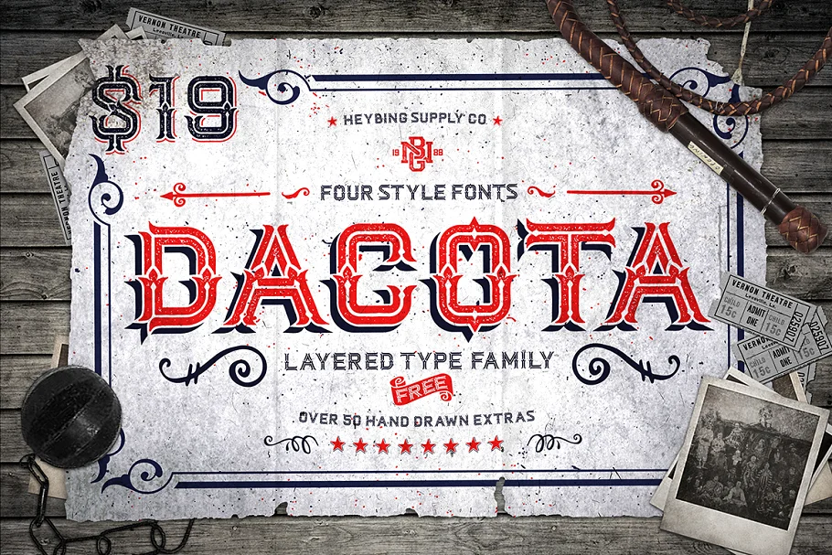 Dacota Layered Font preview