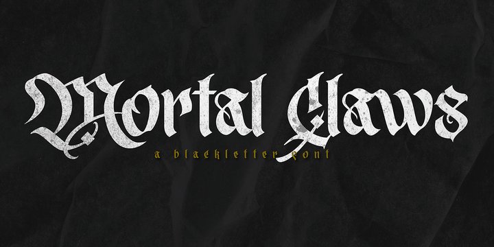 Mortal Claws Font preview