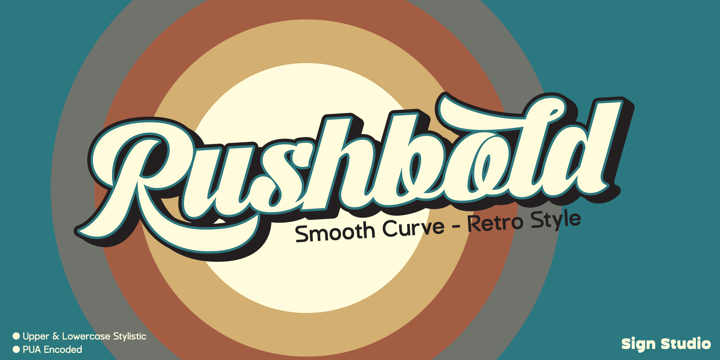 Rushbold Font preview
