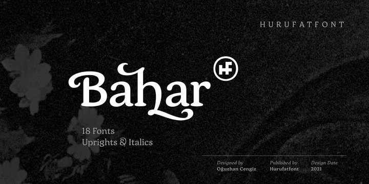 Bahar Text Regular Italic Font preview