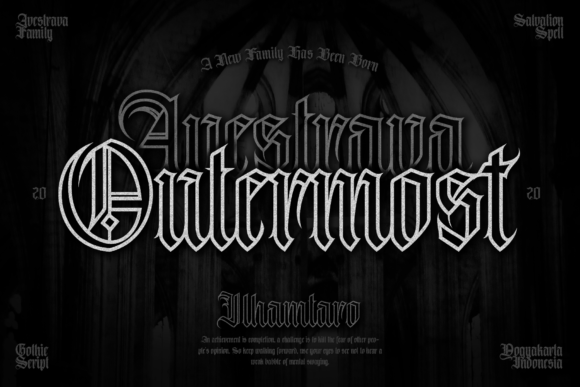 Avestrava Outermost Regular Font preview