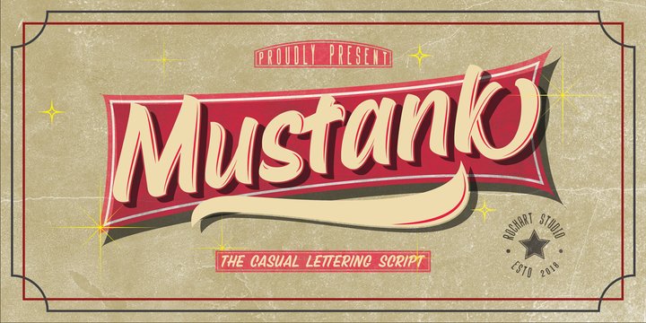 Mustank Script Shadow Font preview