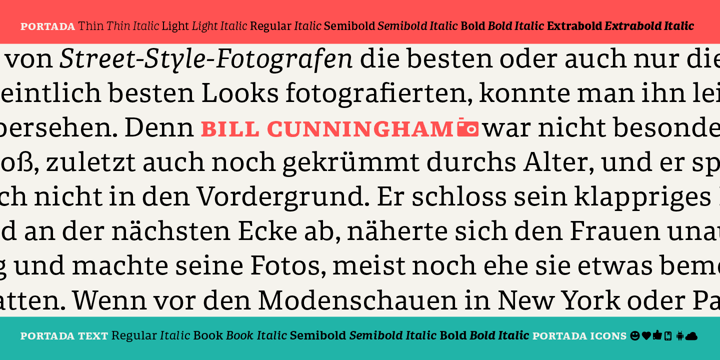 Portada Text Semibold Italic Font preview