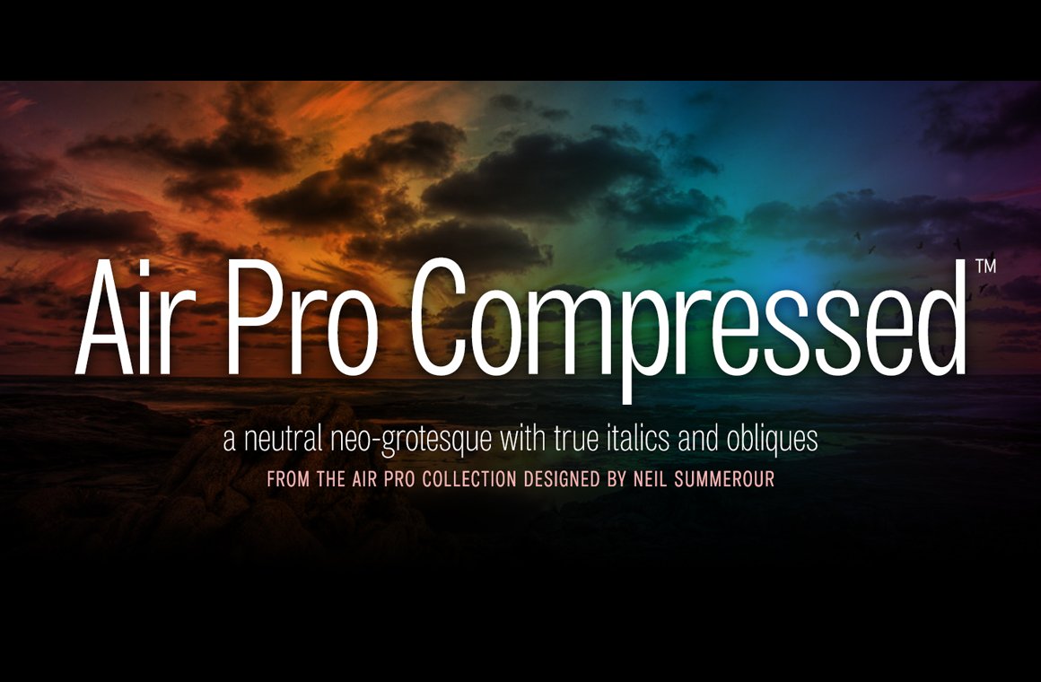 Air Pro Compressed Oblique Font preview