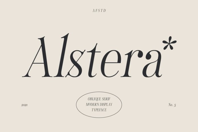 Alstera Oblique Font preview