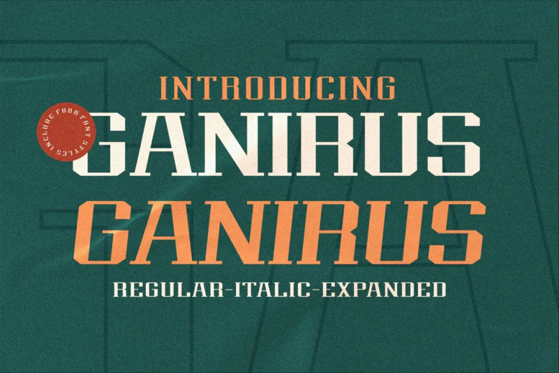 Ganirus Italic Font preview