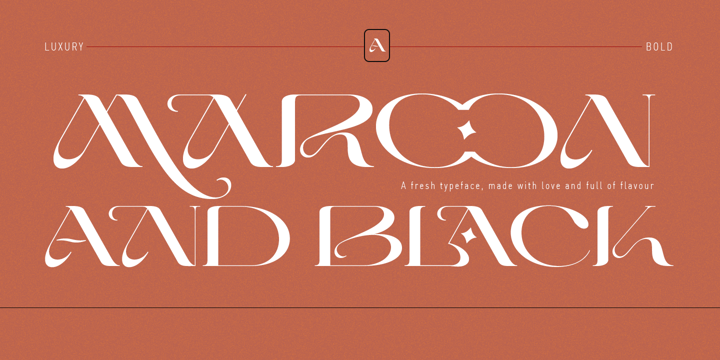 Maroon And Black Outline Font preview