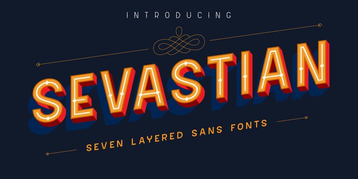 Sevastian Extrude Font preview