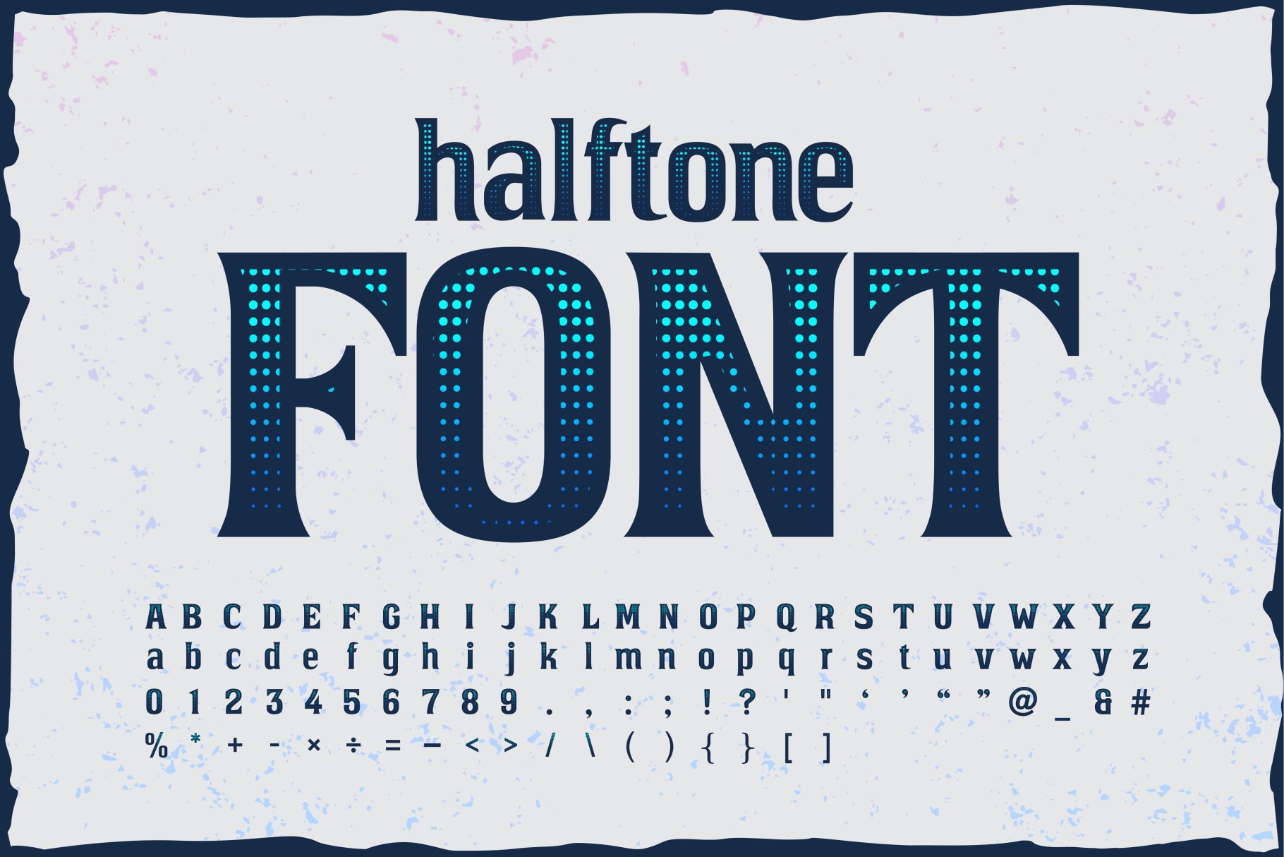 Bourbon halftone Font preview