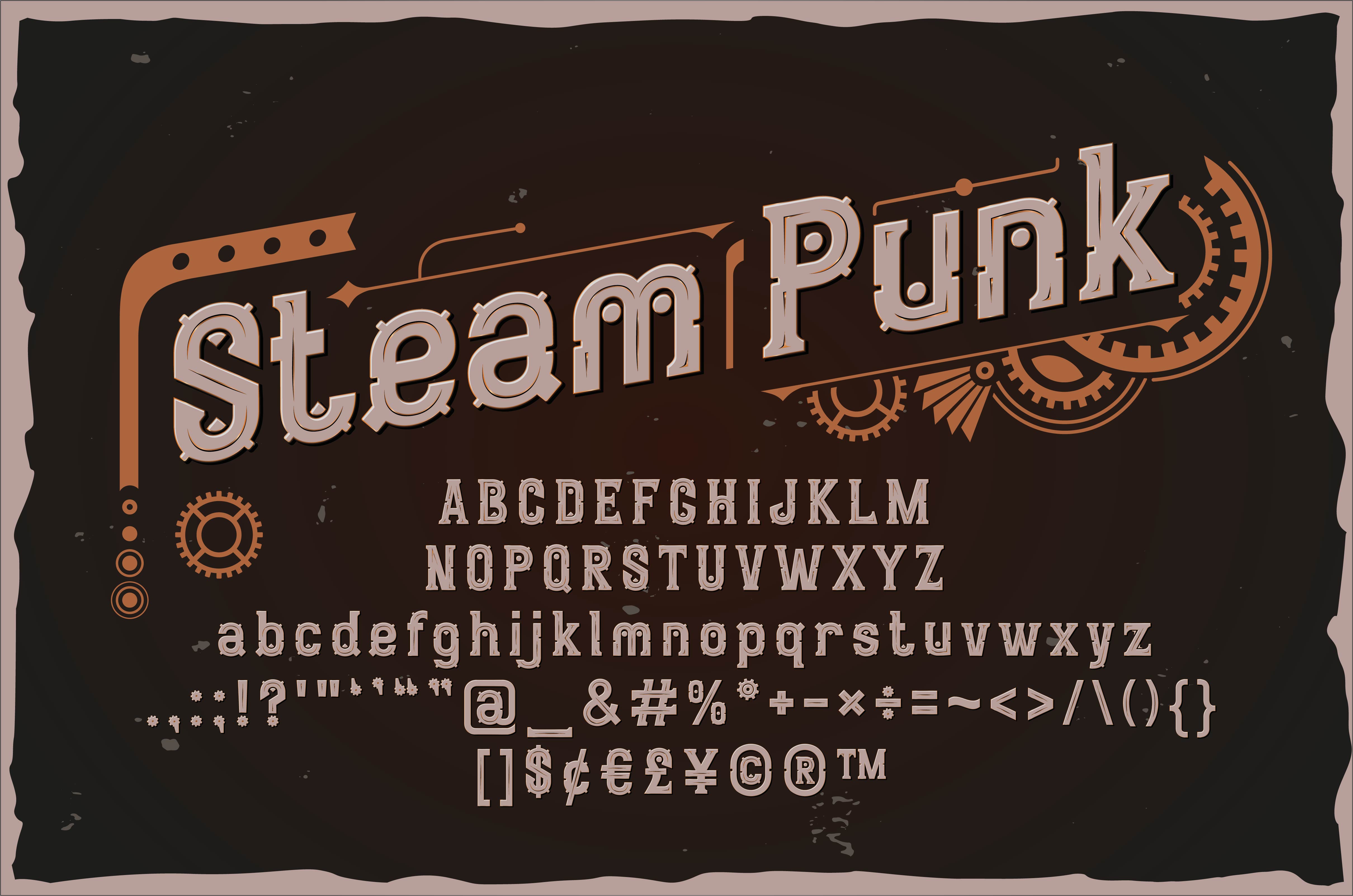 SteamPunk Style 2 Font preview