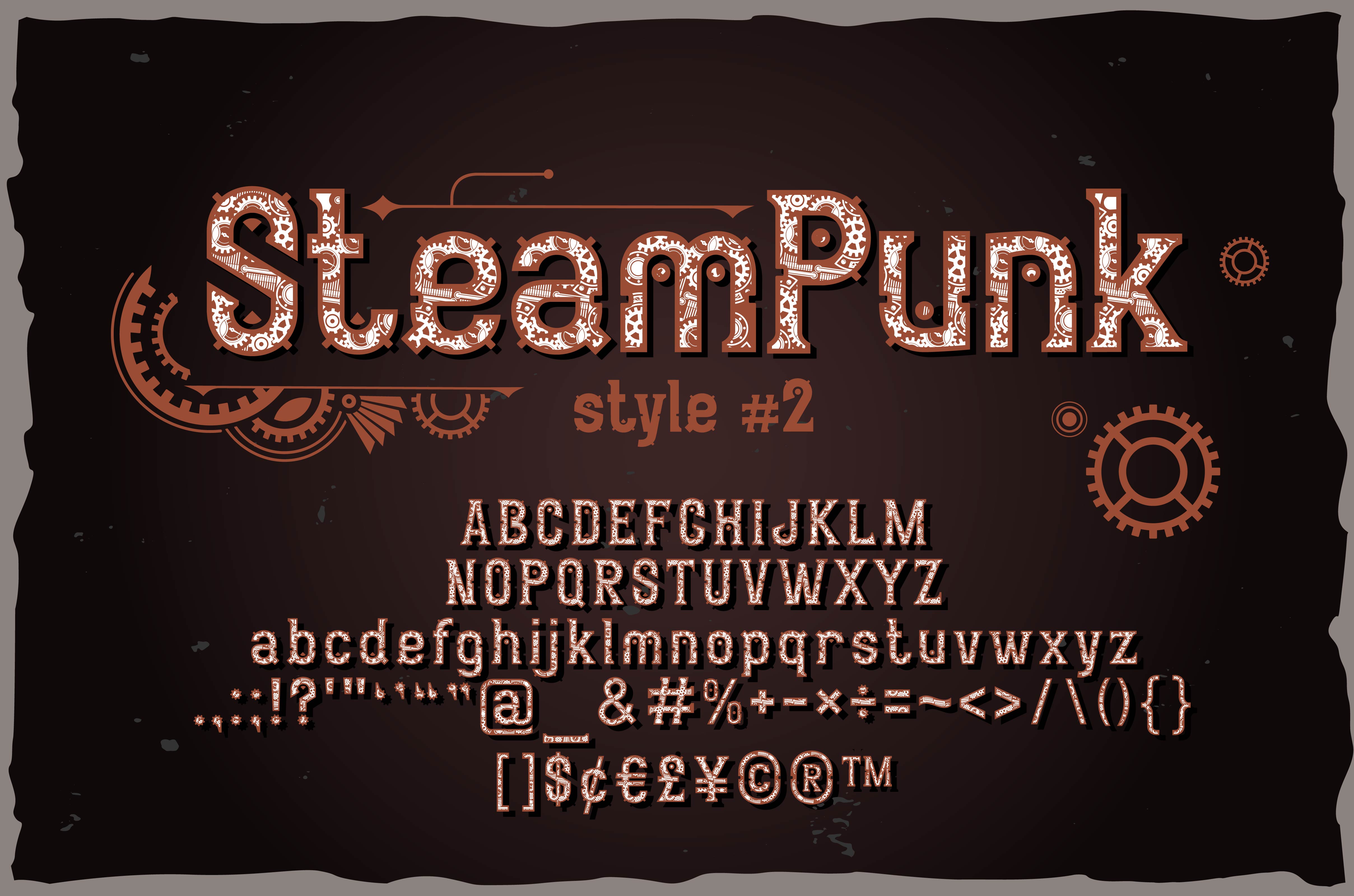 SteamPunk Style 1 Font preview