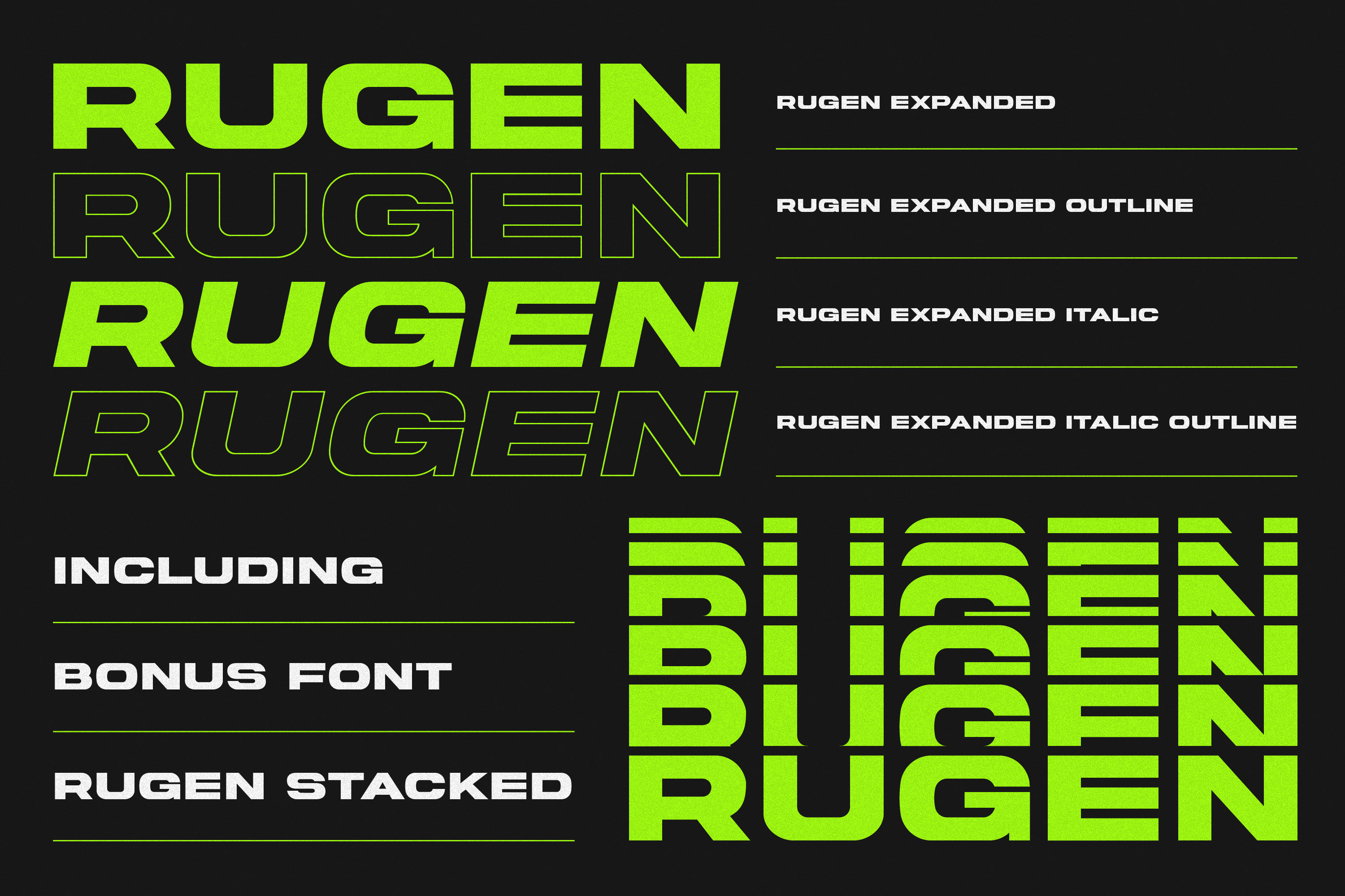 Rugen Expanded Font preview
