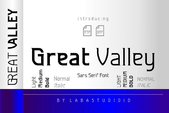 Great Valey Regular Font preview