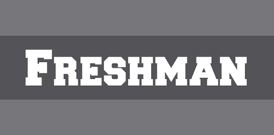 Freshman (Westfield Starfires) Font preview