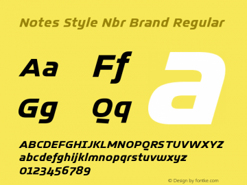 Notes Style Nurburgring Brand Regular Font preview