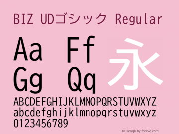 BIZ UDGothic Regular Font preview