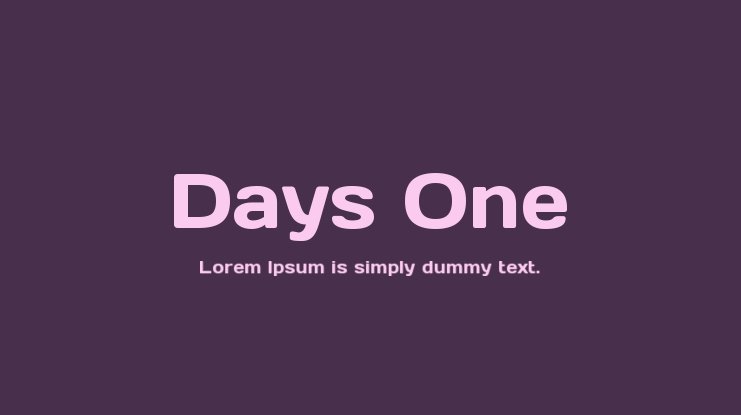 Days One Regular Font preview