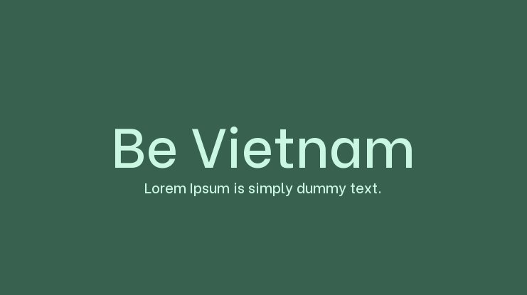 Be Vietnam Pro Black Font preview