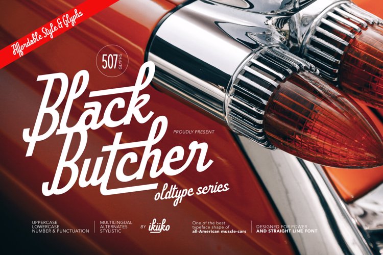 Black Butcher Italic Font preview