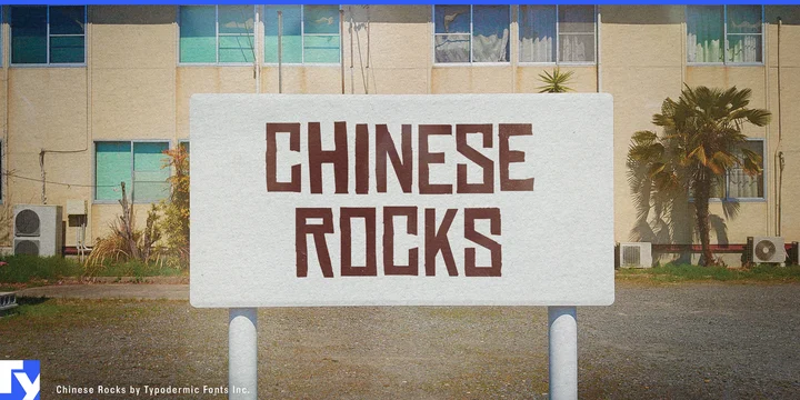 Chinese Rocks Expanded Regular Font preview