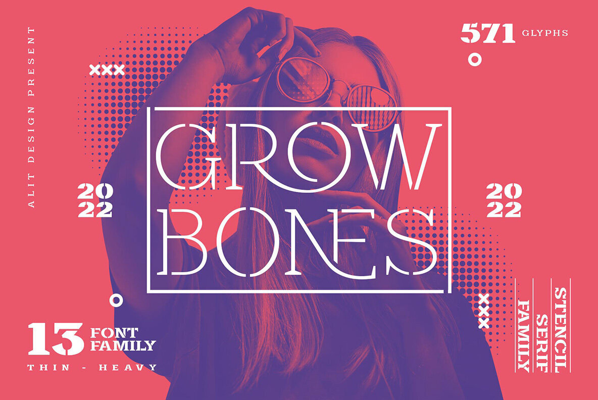 Grow Bones Bold Font preview