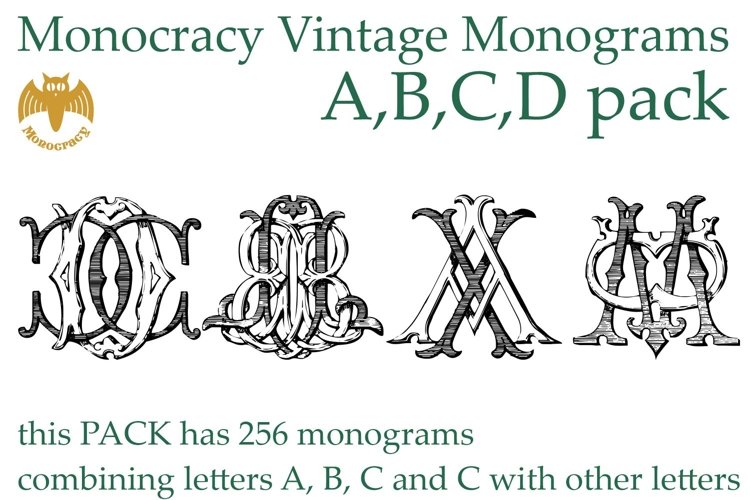 Monocracy Vintage Monograms E Regular Font preview