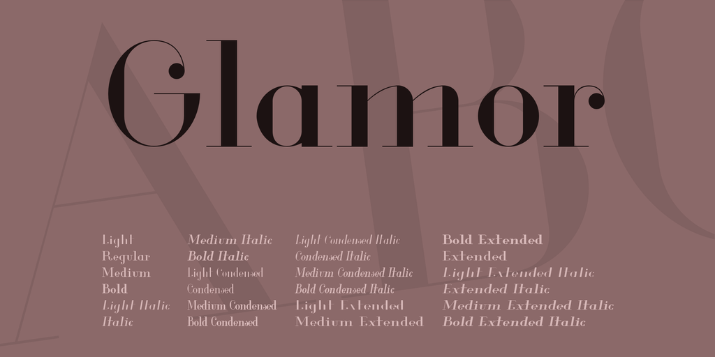 Glamour Font preview