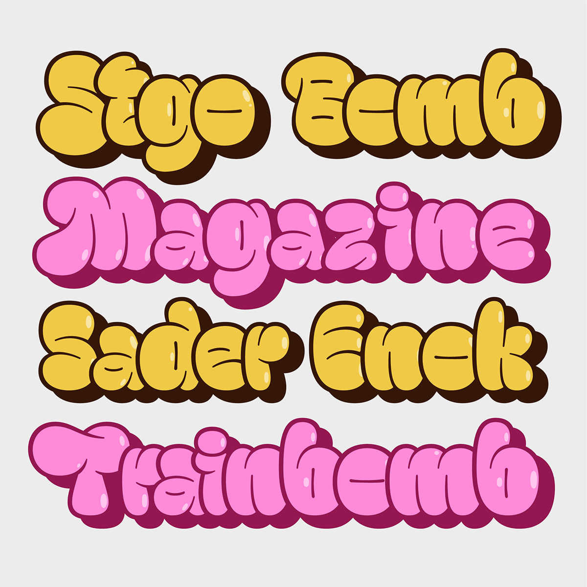Throwup Font preview