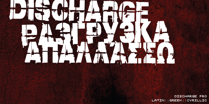 Discharge Pro Font preview