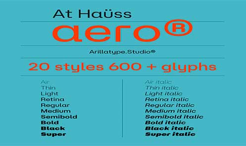 At Hauss Aero Font preview