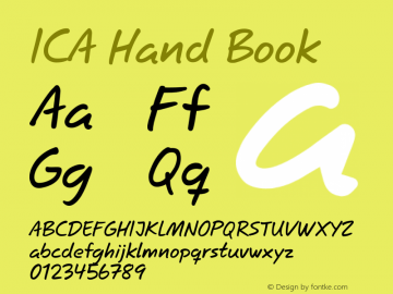ICA Hand Font preview