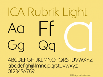 ICA Rubrik Light Font preview