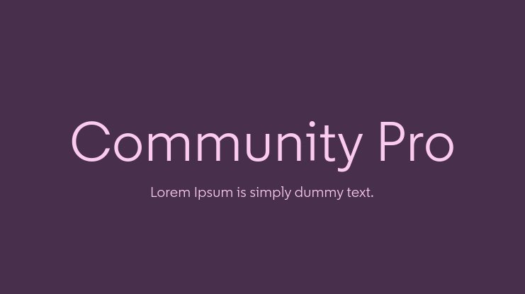 Community Pro Regular Font preview
