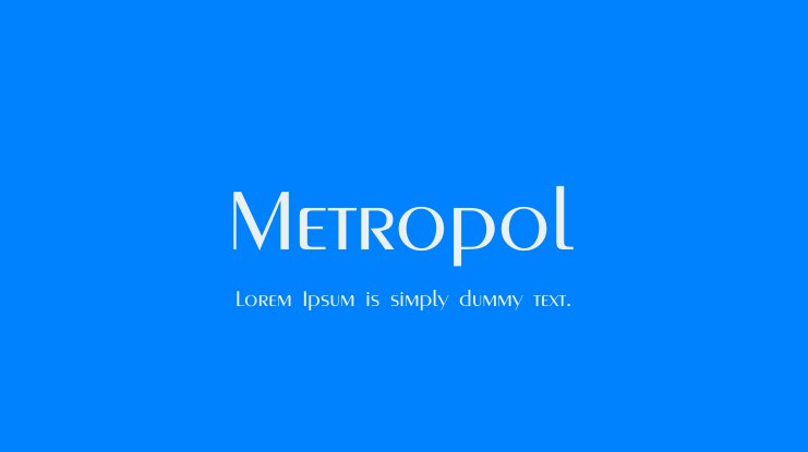 Metropol Font preview