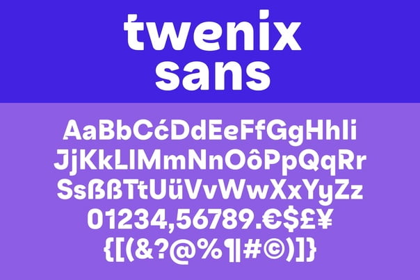 Twenix Sans Regular Font preview