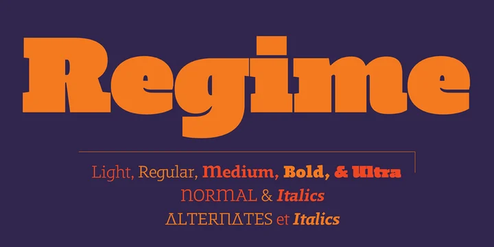 Regime Demibold Italic Font preview